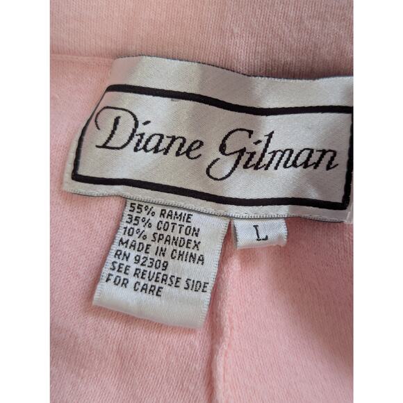 NWOT! DIANE GILMAN! BUBBLEGUM PINK & BLACK ELASTIC WAIST SWEAT PANTS! SZ L - Picture 6 of 8